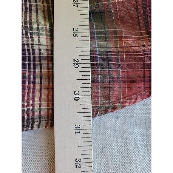 Panhandle Slim Shirt Mens XL Button Down Brown Red Plaid Western Cowboy Cotton - Picture 15 of 15